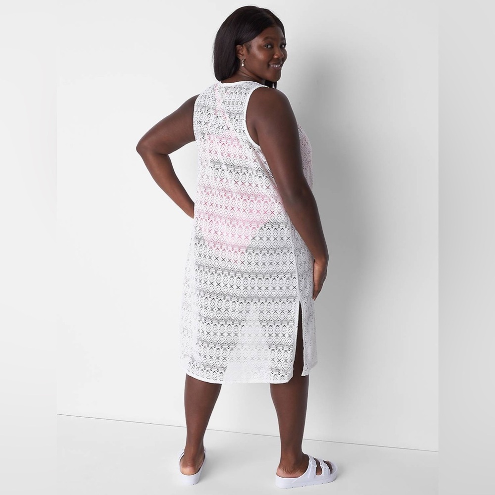 Cacique Lane Bryant Cream Lace Swim Cover festival coastal cowgirl size 22/24 - Picture 2 of 13